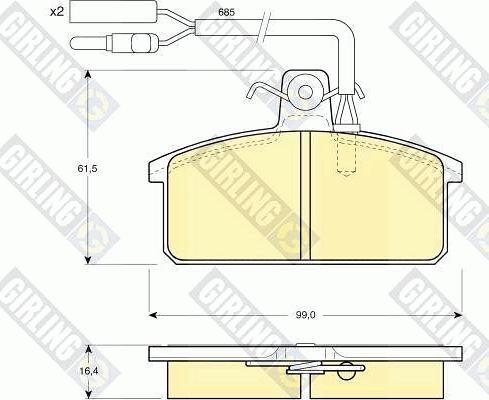 Girling 6104171 - Комплект спирачно феродо, дискови спирачки vvparts.bg