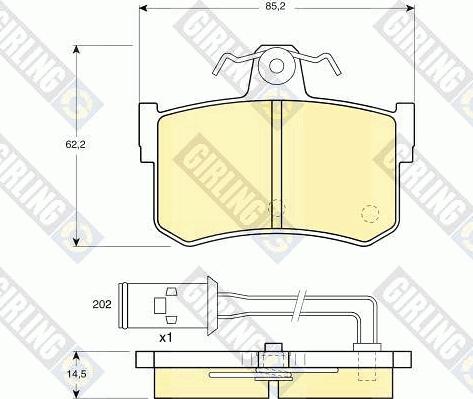 Girling 6104869 - Комплект спирачно феродо, дискови спирачки vvparts.bg