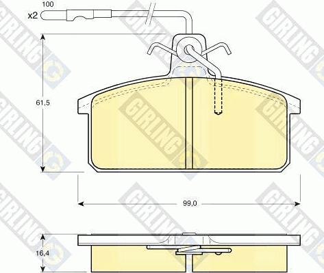 Girling 6104221 - Комплект спирачно феродо, дискови спирачки vvparts.bg