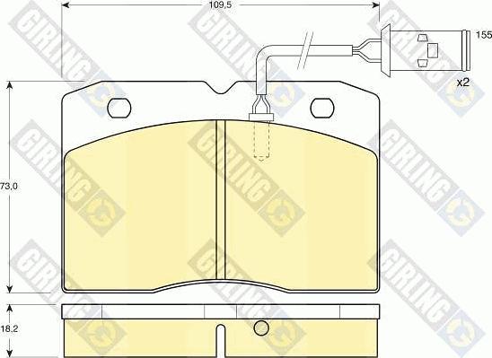 Girling 6104789 - Комплект спирачно феродо, дискови спирачки vvparts.bg