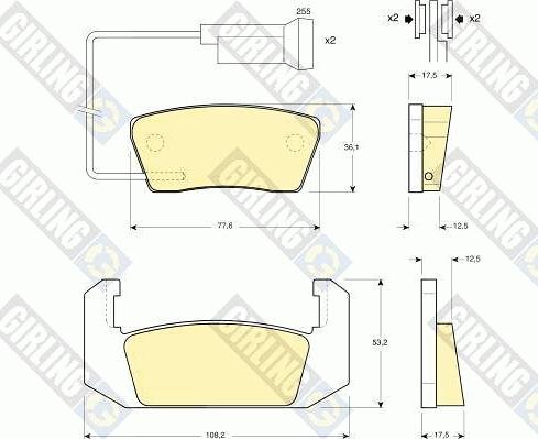 Girling 6105551 - Комплект спирачно феродо, дискови спирачки vvparts.bg