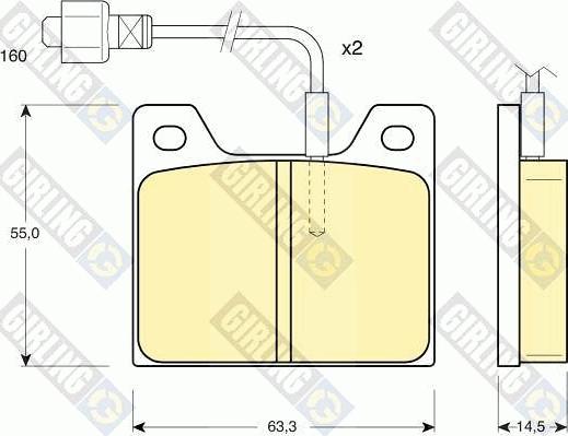 Girling 6106271 - Комплект спирачно феродо, дискови спирачки vvparts.bg