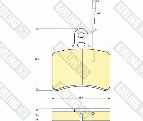 Girling 6101459 - Комплект спирачно феродо, дискови спирачки vvparts.bg