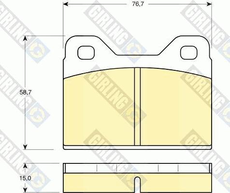 Girling 6101122 - Комплект спирачно феродо, дискови спирачки vvparts.bg