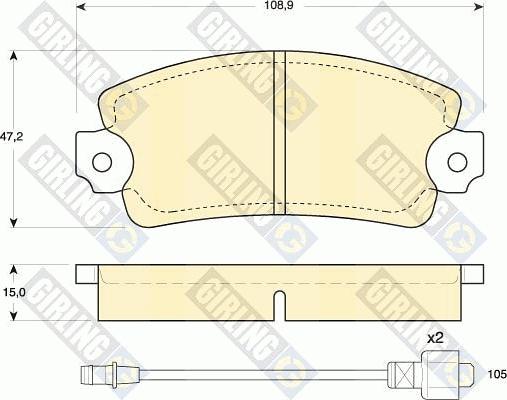 Girling 6101723 - Комплект спирачно феродо, дискови спирачки vvparts.bg