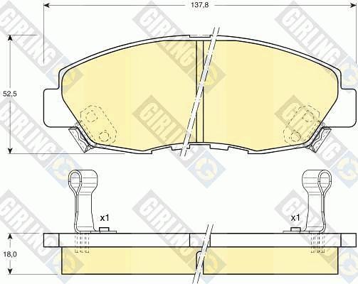 Girling 6108949 - Комплект спирачно феродо, дискови спирачки vvparts.bg