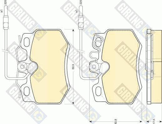 Girling 6108081 - Комплект спирачно феродо, дискови спирачки vvparts.bg