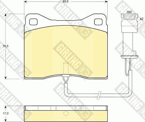 Girling 6108022 - Комплект спирачно феродо, дискови спирачки vvparts.bg