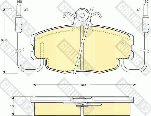 Girling 6108071 - Комплект спирачно феродо, дискови спирачки vvparts.bg