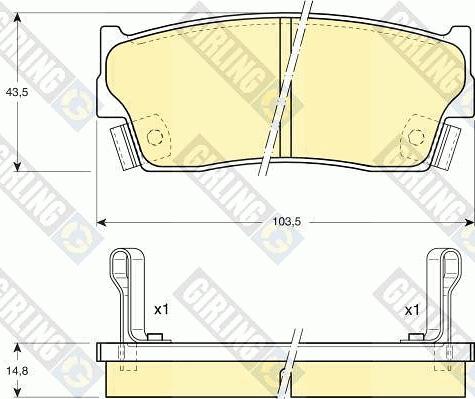 Girling 6108859 - Комплект спирачно феродо, дискови спирачки vvparts.bg