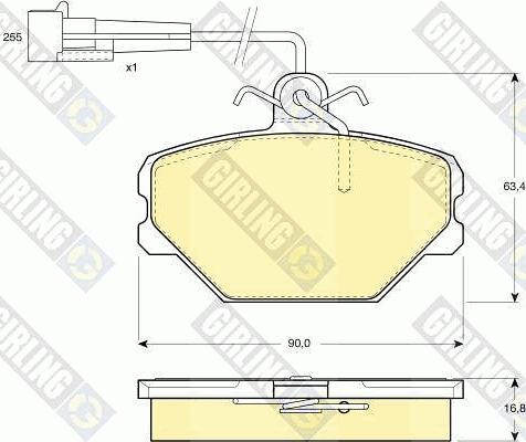 Girling 6108331 - Комплект спирачно феродо, дискови спирачки vvparts.bg