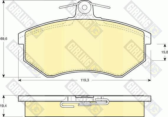 Girling 6108261 - Комплект спирачно феродо, дискови спирачки vvparts.bg