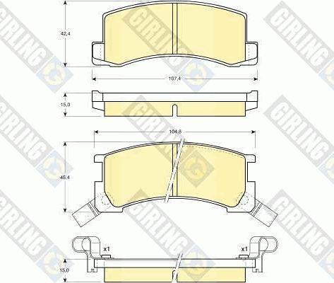 Girling 6108719 - Комплект спирачно феродо, дискови спирачки vvparts.bg