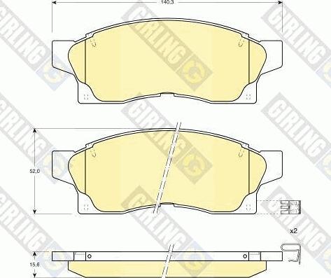 Girling 6108779 - Комплект спирачно феродо, дискови спирачки vvparts.bg