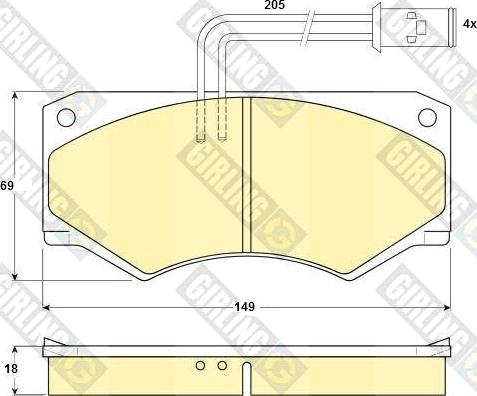 Girling 6103909 - Комплект спирачно феродо, дискови спирачки vvparts.bg