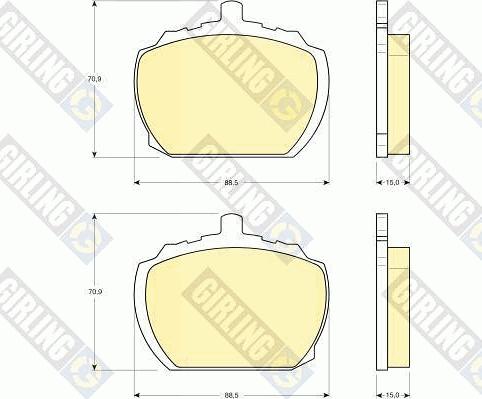 Girling 6103406 - Комплект спирачно феродо, дискови спирачки vvparts.bg