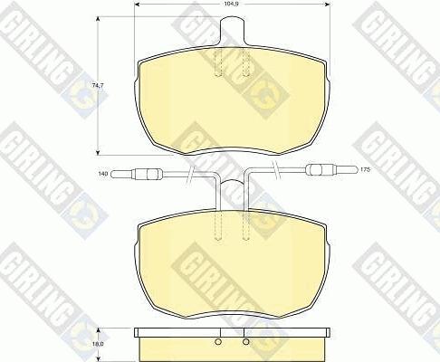 Girling 6103426 - Комплект спирачно феродо, дискови спирачки vvparts.bg