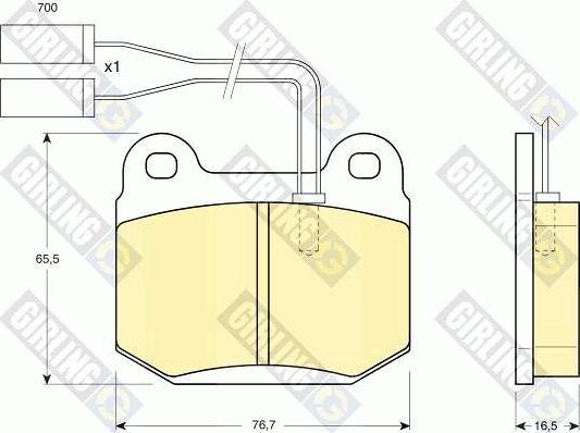 Girling 6103642 - Комплект спирачно феродо, дискови спирачки vvparts.bg