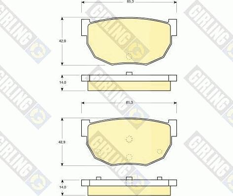 Girling 6103069 - Комплект спирачно феродо, дискови спирачки vvparts.bg