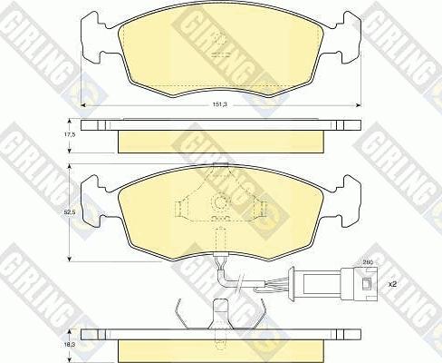 Girling 6103012 - Комплект спирачно феродо, дискови спирачки vvparts.bg