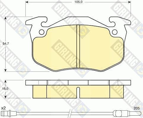 Girling 6103083 - Комплект спирачно феродо, дискови спирачки vvparts.bg