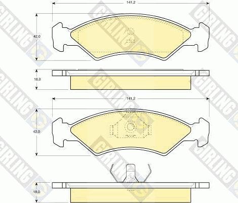 Girling 6103112 - Комплект спирачно феродо, дискови спирачки vvparts.bg