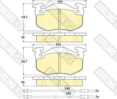 Girling 6103133 - Комплект спирачно феродо, дискови спирачки vvparts.bg