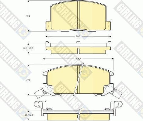 Girling 6103849 - Комплект спирачно феродо, дискови спирачки vvparts.bg