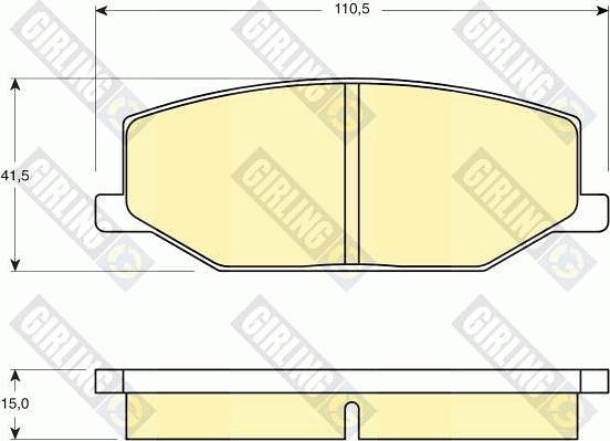 Girling 6103839 - Комплект спирачно феродо, дискови спирачки vvparts.bg