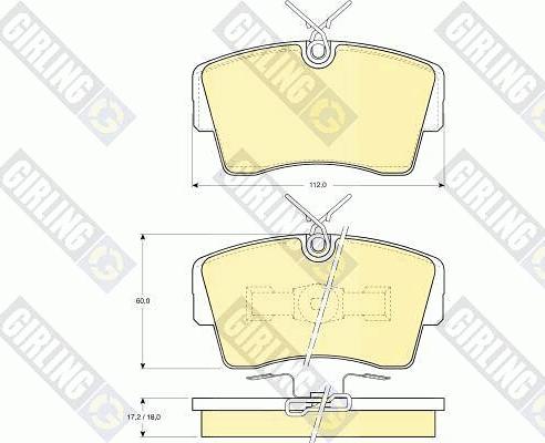 Girling 6103391 - Комплект спирачно феродо, дискови спирачки vvparts.bg