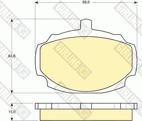 Girling 6103316 - Комплект спирачно феродо, дискови спирачки vvparts.bg