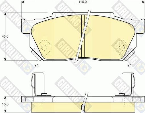 Girling 6103259 - Комплект спирачно феродо, дискови спирачки vvparts.bg