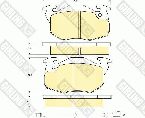 Girling 6103273 - Комплект спирачно феродо, дискови спирачки vvparts.bg