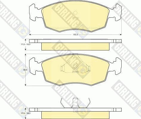 Girling 6103712 - Комплект спирачно феродо, дискови спирачки vvparts.bg