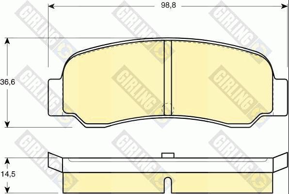 Girling 6102099 - Комплект спирачно феродо, дискови спирачки vvparts.bg