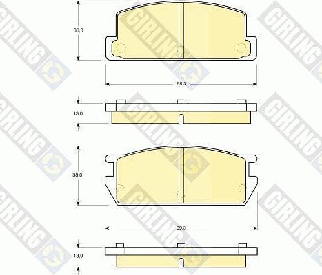 Girling 6102149 - Комплект спирачно феродо, дискови спирачки vvparts.bg