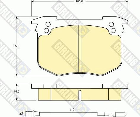 Girling 6102803 - Комплект спирачно феродо, дискови спирачки vvparts.bg