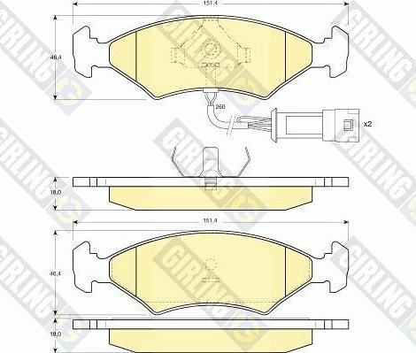 Girling 6102382 - Комплект спирачно феродо, дискови спирачки vvparts.bg