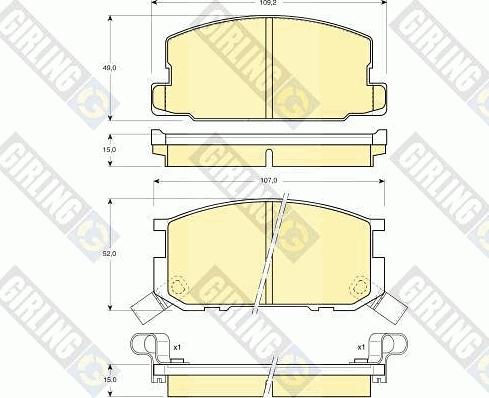 Girling 6107999 - Комплект спирачно феродо, дискови спирачки vvparts.bg