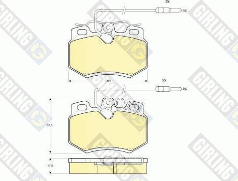 Girling 6107901 - Комплект спирачно феродо, дискови спирачки vvparts.bg