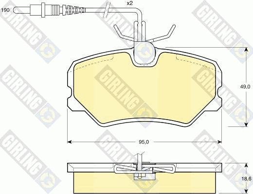 Girling 6107931 - Комплект спирачно феродо, дискови спирачки vvparts.bg