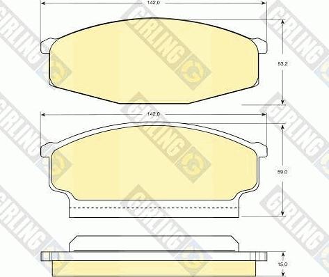 Girling 6107489 - Комплект спирачно феродо, дискови спирачки vvparts.bg