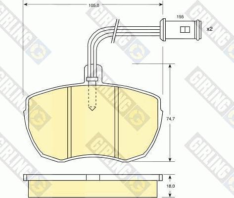 Girling 6107596 - Комплект спирачно феродо, дискови спирачки vvparts.bg