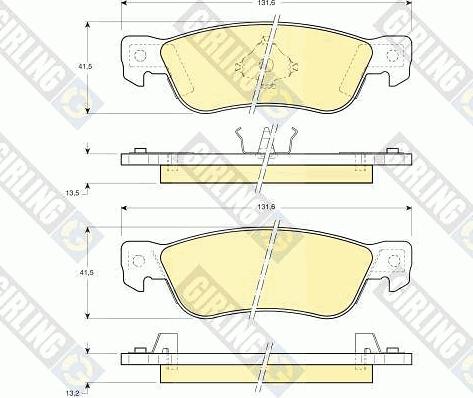 Girling 6107689 - Комплект спирачно феродо, дискови спирачки vvparts.bg