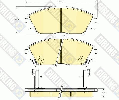 Girling 6107639 - Комплект спирачно феродо, дискови спирачки vvparts.bg