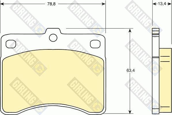 Girling 6107369 - Комплект спирачно феродо, дискови спирачки vvparts.bg