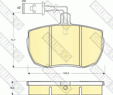 Girling 6107796 - Комплект спирачно феродо, дискови спирачки vvparts.bg