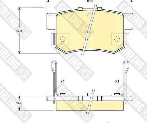 Girling 6107749 - Комплект спирачно феродо, дискови спирачки vvparts.bg