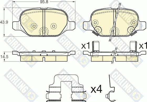 Girling 6119501 - Комплект спирачно феродо, дискови спирачки vvparts.bg