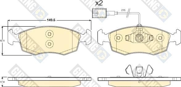 Girling 6119002 - Комплект спирачно феродо, дискови спирачки vvparts.bg